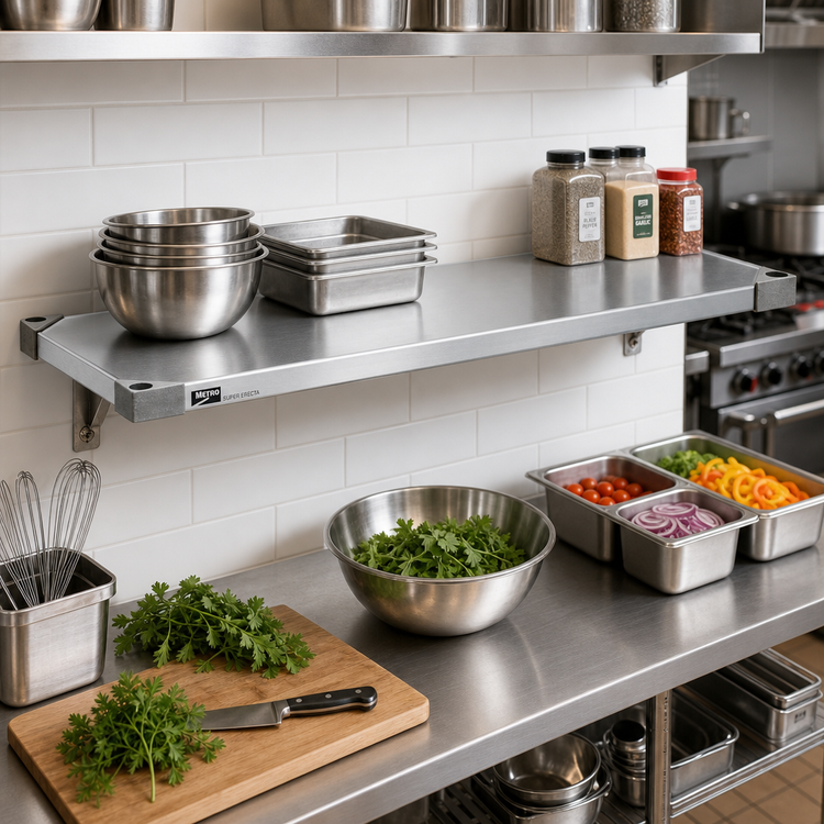 Product image #2 for Metro Super Erecta 60"W x 21"D Solid Galvanized Steel Shelf with Raised Ship's Edge
