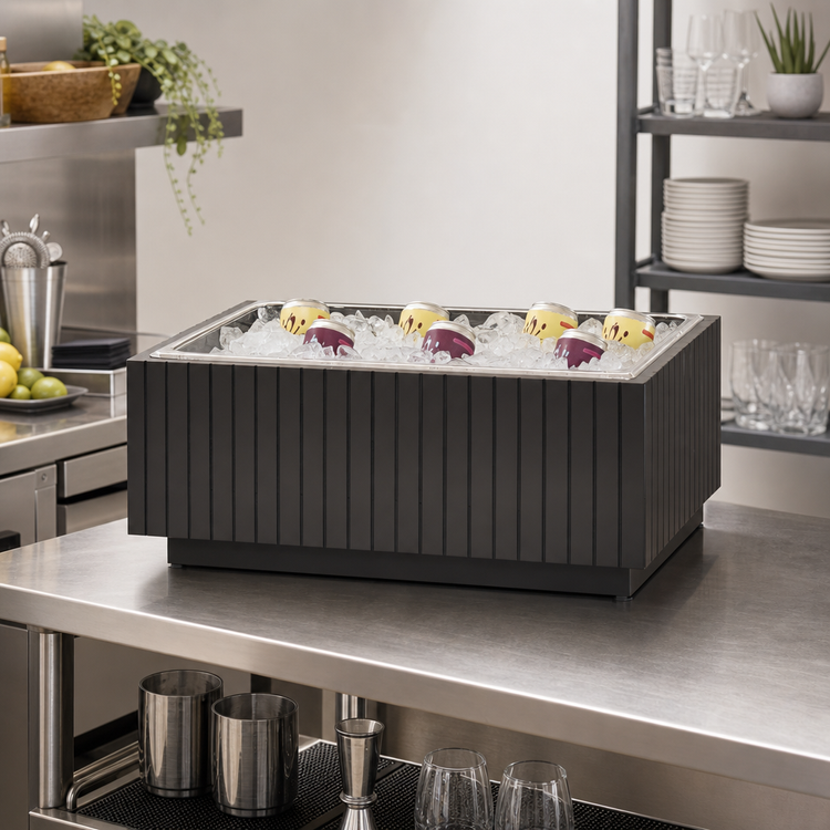 Product image #3 for Brooklyn Rectangular Wood Ice Housing with Clear Polycarbonate Pan and Liner