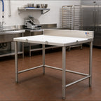 Thumbnail image #2 for Eagle Group BT3084S 84-Inch Poly Top Boning Table, Stainless Steel Base, 4-Inch Backsplash, Three Removable 1/2-Inch Polymer Boards