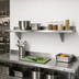 Thumbnail image #2 for Advance Tabco 120-Inch Wall-Mounted 304 Stainless Steel Shelf, 10-Inch Deep, 16 Gauge, Satin Finish