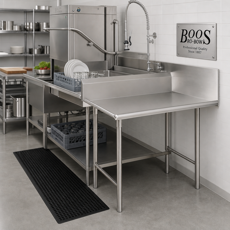 Product image #2 for John Boos Pro-Bowl 24-Inch x 30-Inch Straight Clean Dishtable, Right-to-Left, 16-Gauge 300-Series Stainless Steel