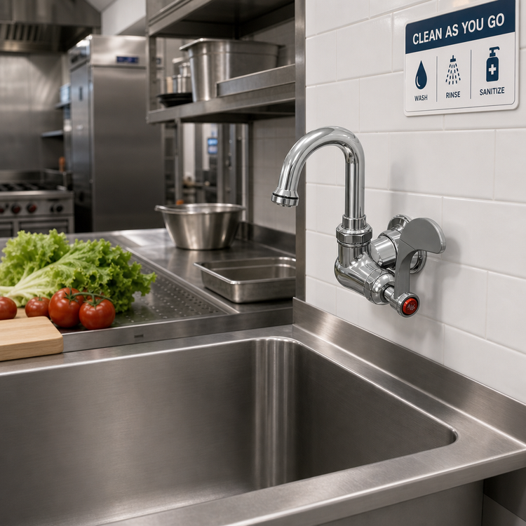Product image #2 for Single Wall Mount Pantry Faucet with 3 Inch Swivel Gooseneck and Ceramic Cartridge