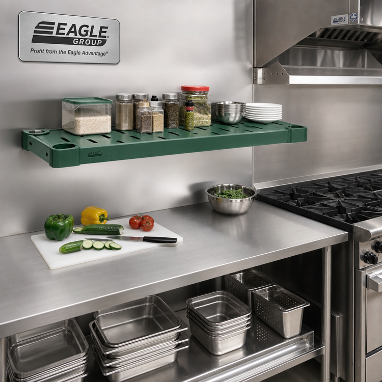 Product image #2 for Eagle Group Quik-Set 54-Inch x 18-Inch Louvered Solid Shelf with Green Epoxy Finish