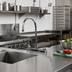 Thumbnail image #2 for Heavy Duty 8-Inch Center Deck-Mounted Manual Faucet with Wrist Handles and 8-1/2-Inch Gooseneck Spout