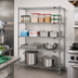 Thumbnail image #2 for Eagle Group 4-Tier Stationary Starter Wire Shelving Unit, 60 x 21 x 74 Inches, Stainless Steel Finish