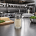 Thumbnail image #2 for Contemporary Clear Glass Cheese Shaker with Perforated Stainless Steel Lid, 6 oz.