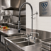 Thumbnail image #2 for T&S Brass EasyInstall Spring-Action Deck-Mount Pre-Rinse Unit with Add-On Faucet, 8-Inch Adjustable Centers, 12-Inch Swing Nozzle, 1.07 GPM Spray Valve