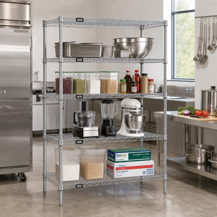 Product image #2 for Quantum 60" x 30" x 54" Wire Shelving Starter Kit, 4-Shelf Stationary Unit