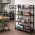 Thumbnail image #2 for Cambro Camshelving Basics Plus 4-Tier Vented Polymer Add-On Shelving Unit, 18 x 30 x 72 Inches, Brushed Graphite