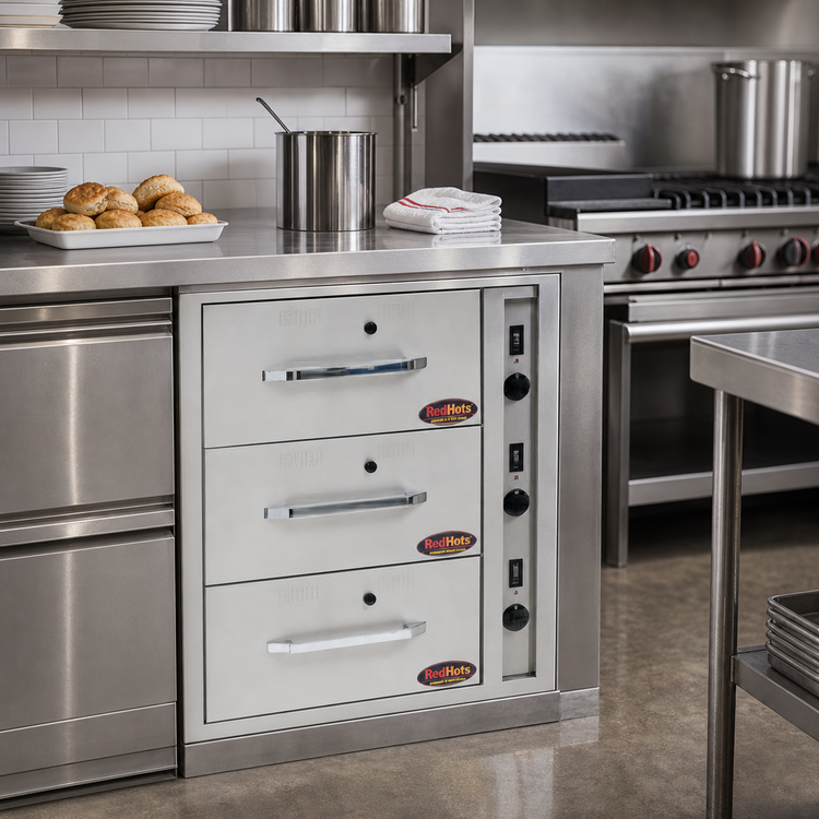 Product image #2 for RedHots DWN-3BI-120-X 3-Drawer Narrow Built-In Warming Drawer