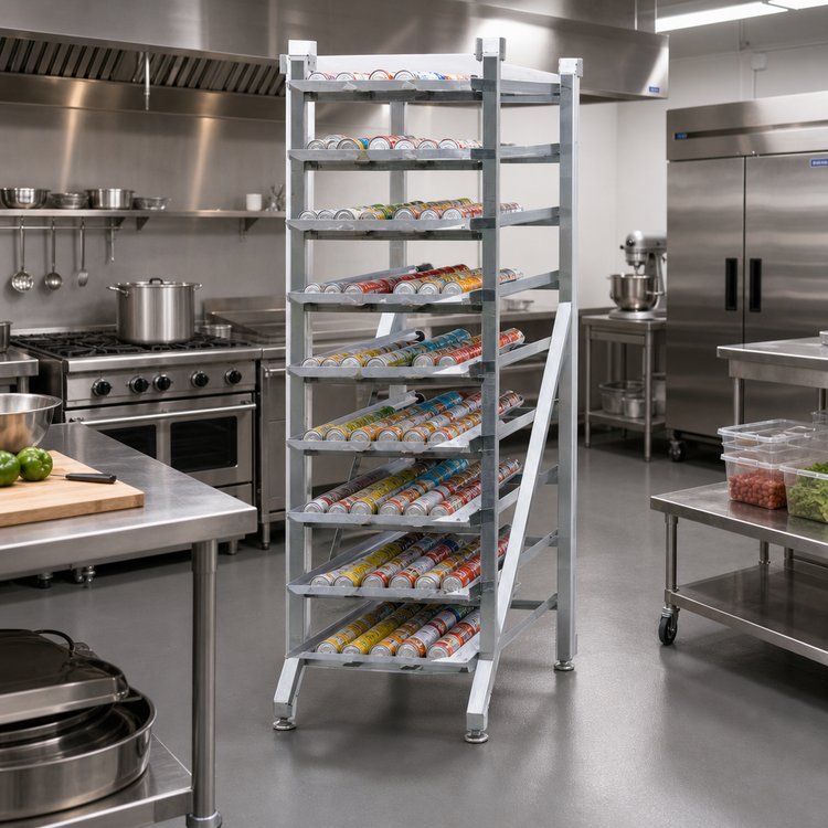 Product image #2 for New Age 1256 Full Size Heavy-Duty Stationary Aluminum Can Rack