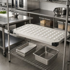 Thumbnail image #2 for Metro Super Erecta 1824LS Type 304 Stainless Steel Louvered Shelf, 24"W x 18"D, Raised Ship's Edge