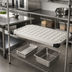 Thumbnail image #2 for Metro Super Erecta 24 x 18 Inch Louvered Embossed Type 304 Stainless Steel Shelf with Ship's Edge