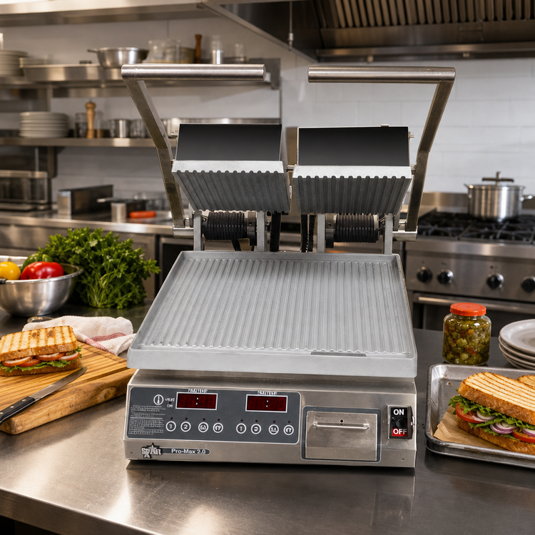 Product image #2 for Star Pro-Max 2.0 14-Inch Dual Split-Top Grooved Aluminum Sandwich Grill / Panini Press