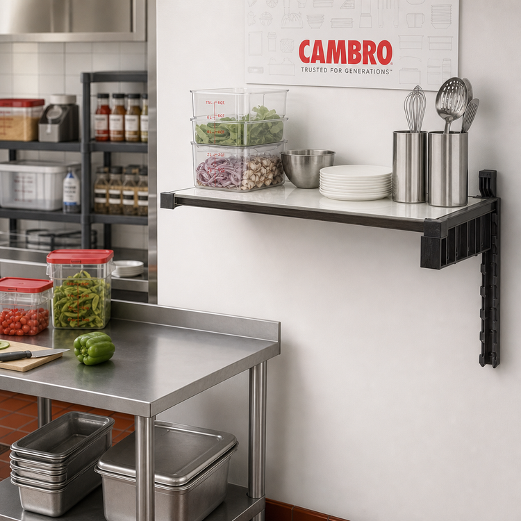 Product image #2 for Cambro Camshelving Elevation 21 x 36 Inch Wall-Mounted Solid Add-On Shelf Kit
