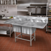 Thumbnail image #2 for Eagle Spec-Master FN Series Coved Corner Two-Compartment Sink with Left Drainboard, 63-1/2 Inch W x 35 Inch D, 14 Gauge 300 Series Stainless Steel