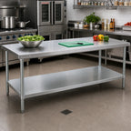 Thumbnail image #2 for Advance Tabco UG-36-84 Galvanized Work Table Undershelf, 78 x 30 Inches, for 84 x 36-Inch Tables, 300 lb Capacity