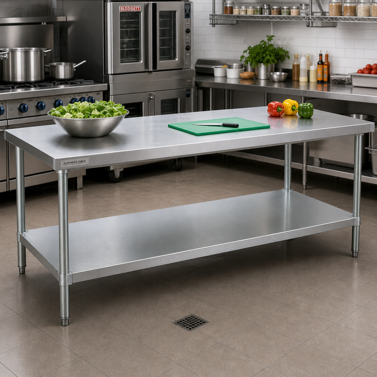 Product image #2 for Advance Tabco Galvanized Work Table Undershelf for 84 x 36-Inch Tables