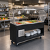 Thumbnail image #2 for Vollrath 2-Series Affordable Portable 60-Inch Refrigerated Cold Food Pan Buffet Station with Breath Guard, Granite Wrapper, and Open Storage Base
