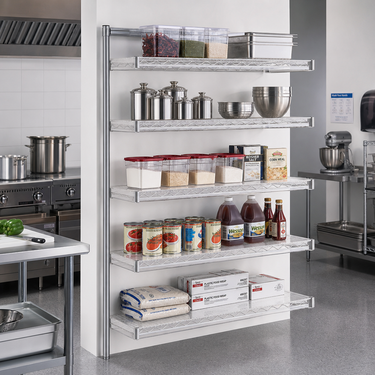 Product image #2 for Eagle Group 5-Tier Add-On Wire Shelving Unit, 36W x 24D x 74H, Stainless Steel Finish