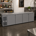 Thumbnail image #2 for Glastender 108-Inch Four-Section Front-Serviced Low-Profile Back Bar Cooler with Self-Contained R290 Refrigeration