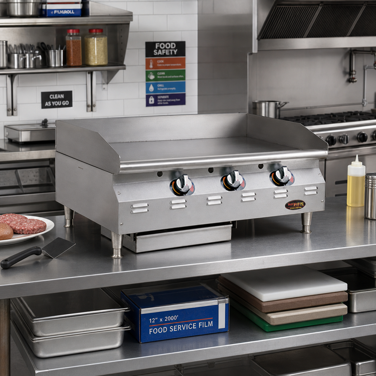 Product image #2 for RedHots Chef's Line CLAGGDTS-48-LP 48 Inch Countertop LP Gas Griddle with Thermostatic Controls