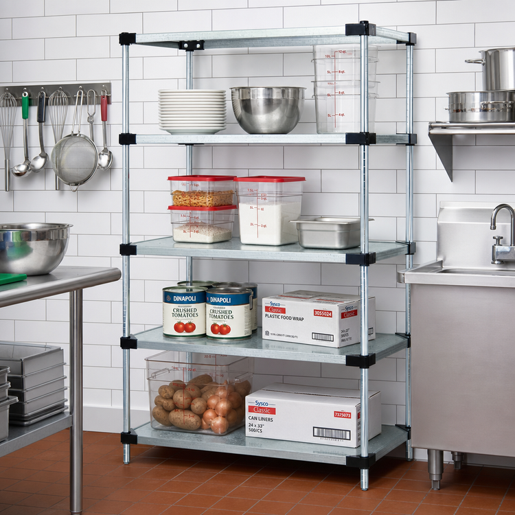 Product image #2 for Quantum 42 Inch W x 18 Inch D x 54 Inch H Solid Shelving Starter Kit with 4 Solid Shelves