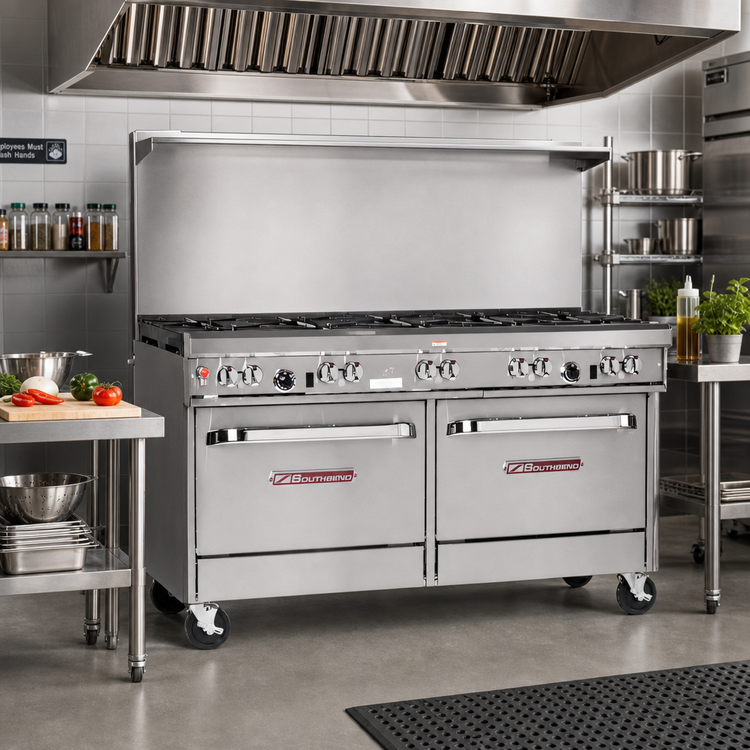 Product image #2 for Southbend Ultimate 60-Inch Gas Restaurant Range with 9 Open Burners and 2 Cabinet Bases