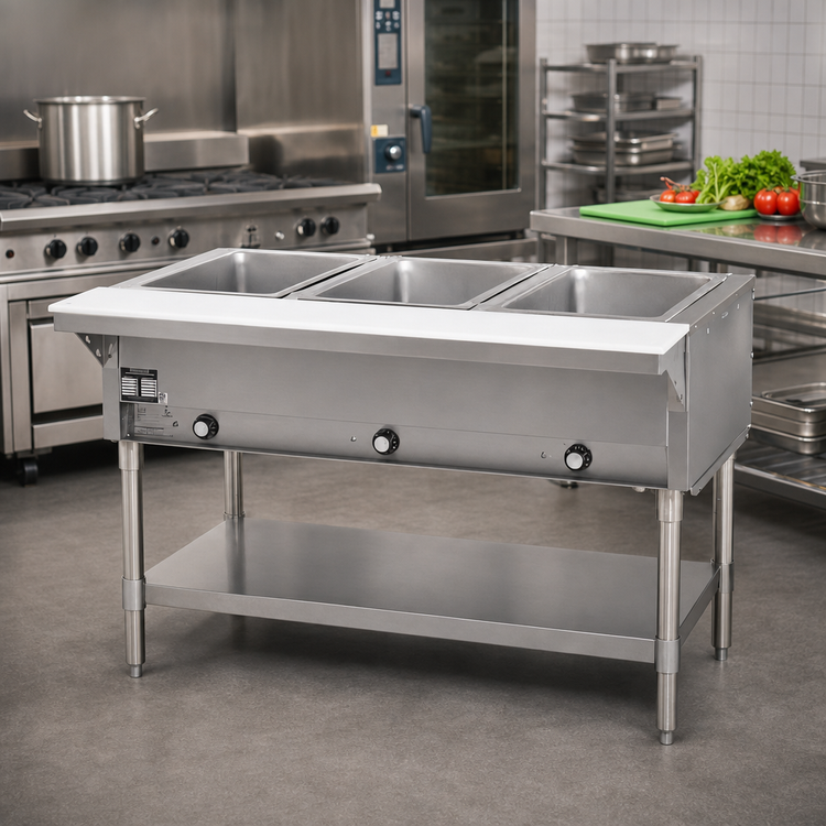Product image #2 for Eagle Group 48-Inch Electric Open-Base Hot Food Table with 3 Dry Wells, 120V