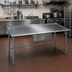Thumbnail image #2 for Eagle Budget Series 60 Inch x 24 Inch 430 Stainless Steel Work Table with 1-1/2 Inch Rear Up-Turn