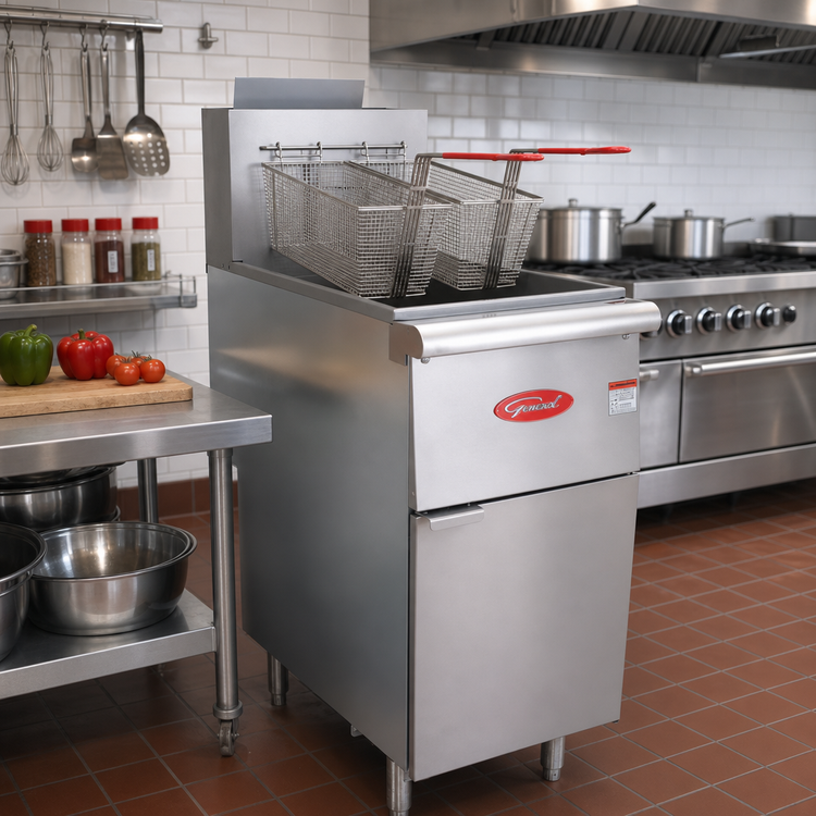 Product image #3 for General GFF3-40N Natural Gas Floor Fryer, 40 lb Capacity