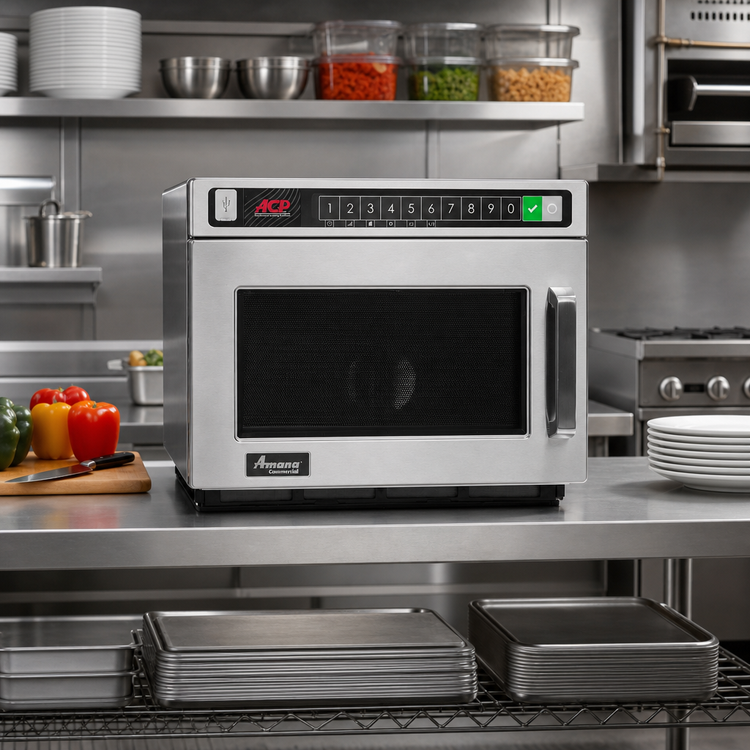 Product image #2 for Amana Commercial HDC182 Heavy Volume Countertop Microwave Oven, 0.6 Cu. Ft., 1800W, 208/240V, Window Door