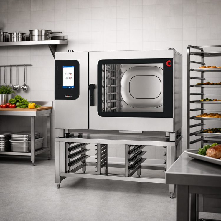 Product image #2 for Convotherm K12 C4 ET 6.20ES-N DD Maxx Pro Full-Size Electric Boilerless Combi Oven with Disappearing Door and Open Stand