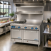 Thumbnail image #2 for Comstock-Castle F3218-36 48-Inch Commercial Gas Range with 2 Open Burners, 36-Inch Griddle, and 2 Space-Saver Ovens