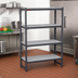Thumbnail image #2 for Cambro Camshelving Basics Plus 18 x 36 5-Shelf Solid Shelf Kit, Brushed Graphite