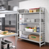 Thumbnail image #3 for Cambro Camshelving Premium 4-Tier Solid Add-On Shelving Unit, 18 x 48 x 72 Inches, Speckled Gray