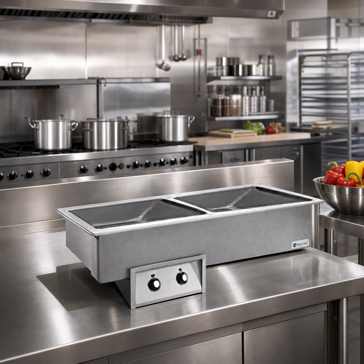 Product image #2 for Randell Drop-In Electric Hot Food Well for 1 Full-Size Pan, Wet Operation, With Drain