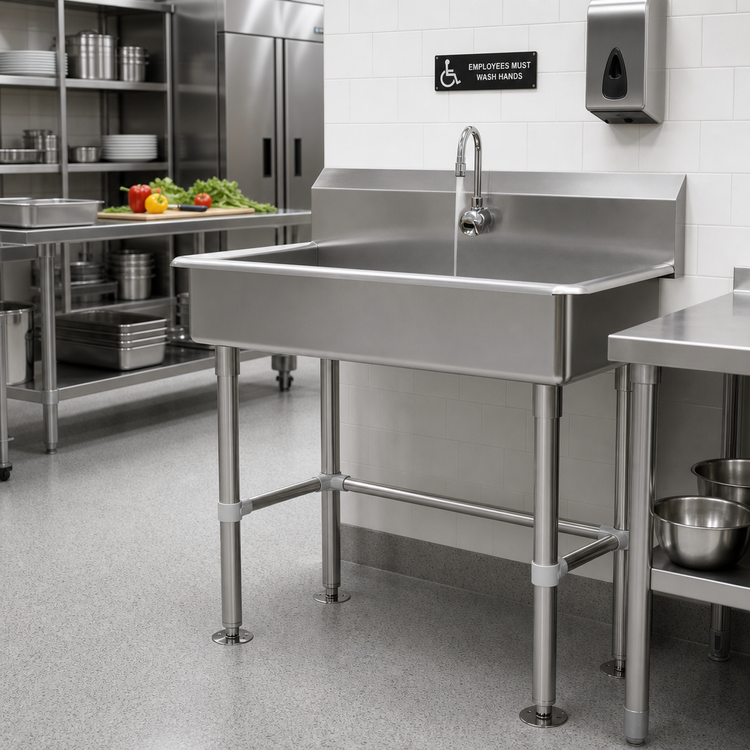 Product image #2 for One-Station ADA Floor-Mounted Service Sink with Electronic Faucet, 40 x 19-1/2 Inches