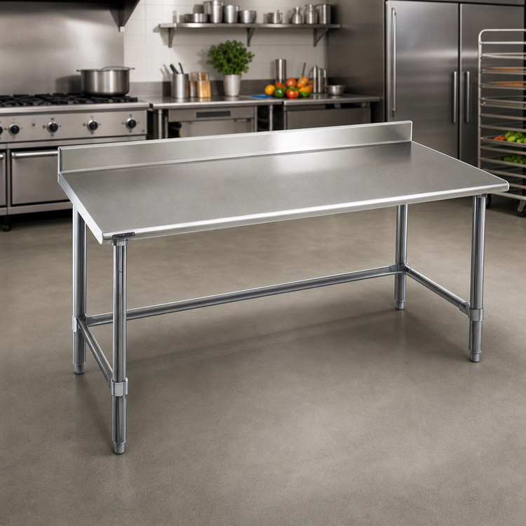 Product image #2 for Deluxe Series 72-Inch x 24-Inch Stainless Steel Work Table with 4-1/2-Inch Backsplash
