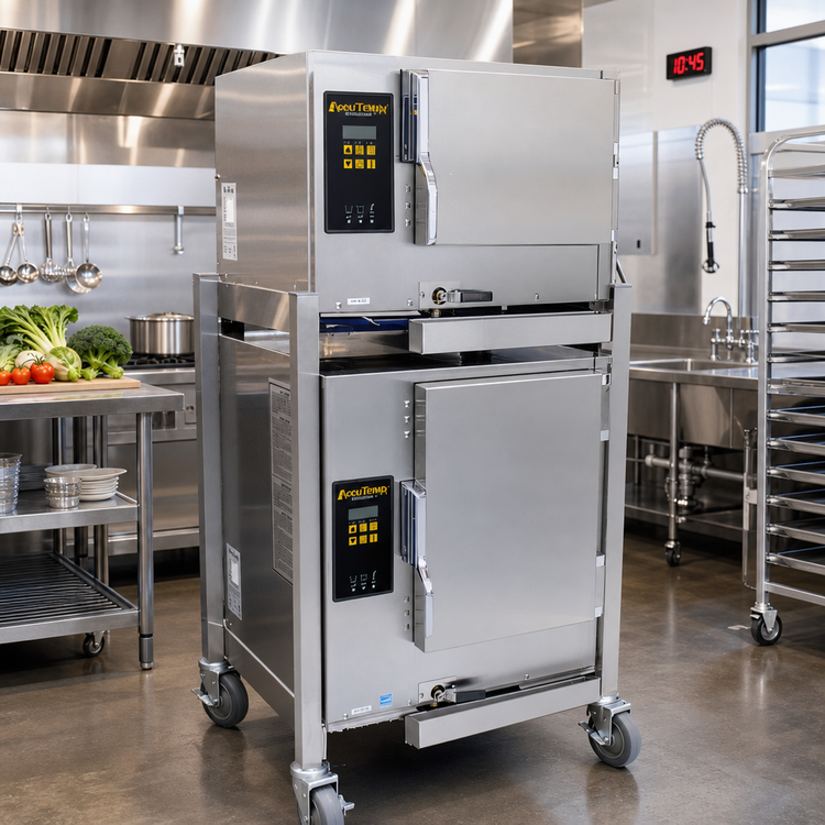 Product image #2 for AccuTemp Evolution E3/E62081E060 DBL Double-Stacked Electric Boilerless Convection Steamer (1) 3-Pan / (1) 6-Pan
