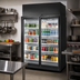 Thumbnail image #2 for True 2-Door Medium Temp Self-Contained Glass Door Merchandiser, Black Exterior/White Interior