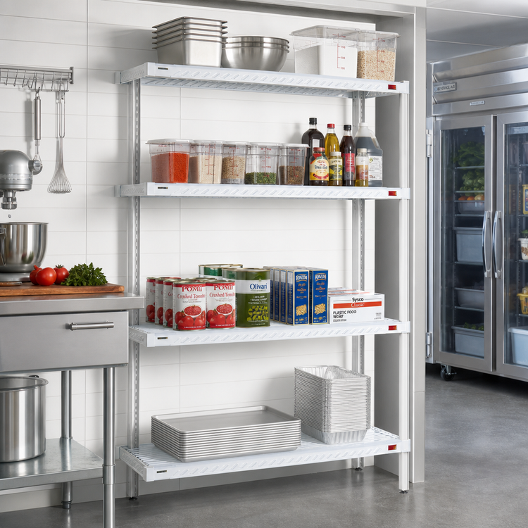 Product image #2 for EagleGard 4-Tier Add-On Wire Shelving Unit with QuadTruss Shelves, 48W x 24D x 74H, Hybrid Epoxy Finish