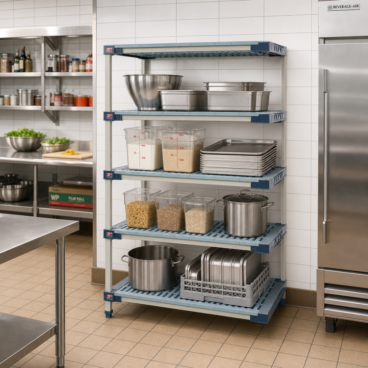 Product image #2 for MetroMax 4 Add-On All-Polymer Shelving Unit, 42W x 24D x 74H
