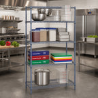 Thumbnail image #2 for Quantum WR63-1830GY 30"W x 18"D x 63"H Gray Epoxy Wire Shelving Starter Kit with 4 Shelves and 4 Posts