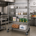 Thumbnail image #2 for Quantum 5-Shelf Wire Enclosed Mobile Cart, 48 x 24 x 69 Inches, Chrome Finish