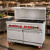 Thumbnail image #2 for American Range 48-Inch Gas Restaurant Range with 12-Inch Left Griddle, 6 Open Burners, and 2 Storage Bases