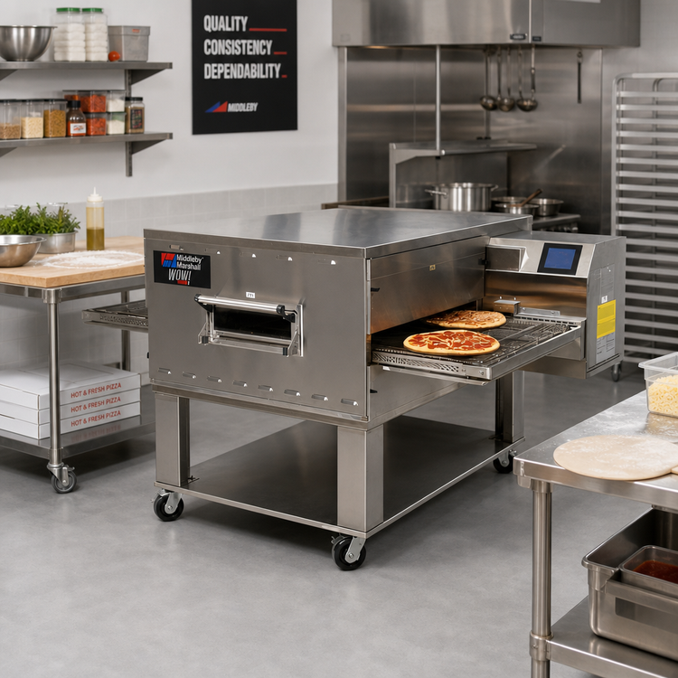 Product image #2 for Middleby Marshall PS640E-2 Floor Model Electric Conveyor Pizza Oven, 18-Inch Single Belt, 20-Inch Chamber