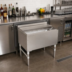 Thumbnail image #2 for John Boos UBIB-2130-X Insulated Stainless Steel Underbar Ice Bin/Cocktail Unit with Sliding Lid, 30-Inch Wide