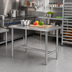Thumbnail image #2 for Klinger's Trading HST2448 Heavy Duty Stainless Steel Work Table, 48 x 24 x 36 Inches, 18-Gauge 430 Top, Open H-Base