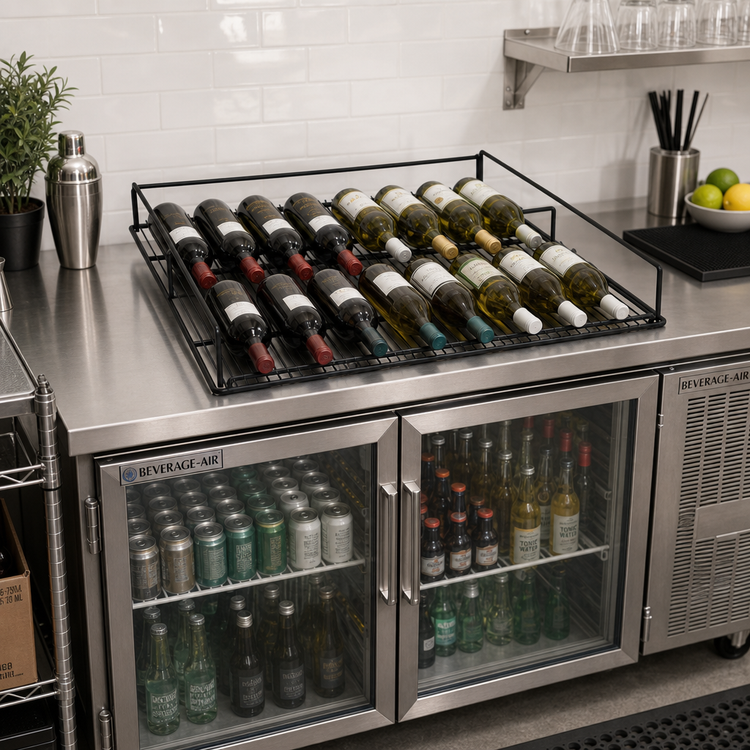 Product image #2 for Black Flat Wine Rack for Beverage-Air MMR27, 14-Bottle Capacity
